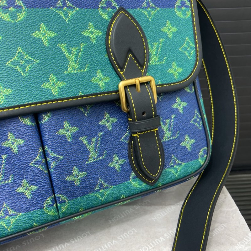 Louis Vuitton Monogram Heritage Satchel Blue Green view