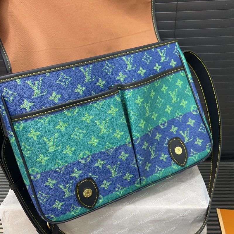 Louis Vuitton Monogram Heritage Satchel Blue Green view