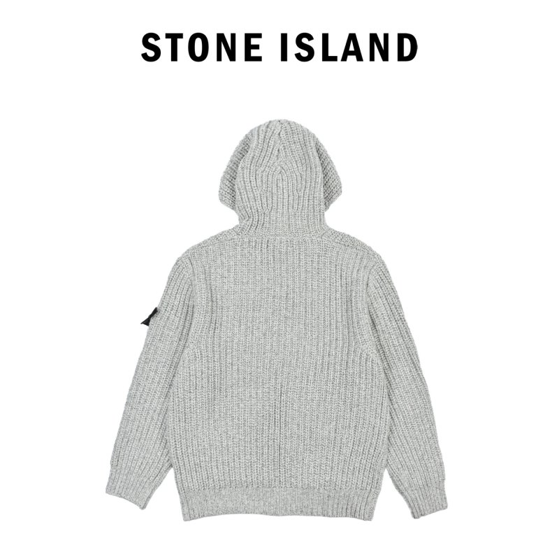 Oversized Ribbed Knit Cardigan Jacket Grey view