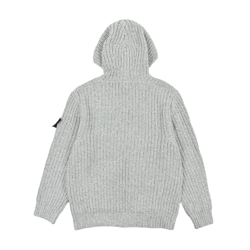 Oversized Ribbed Knit Cardigan Jacket Grey view