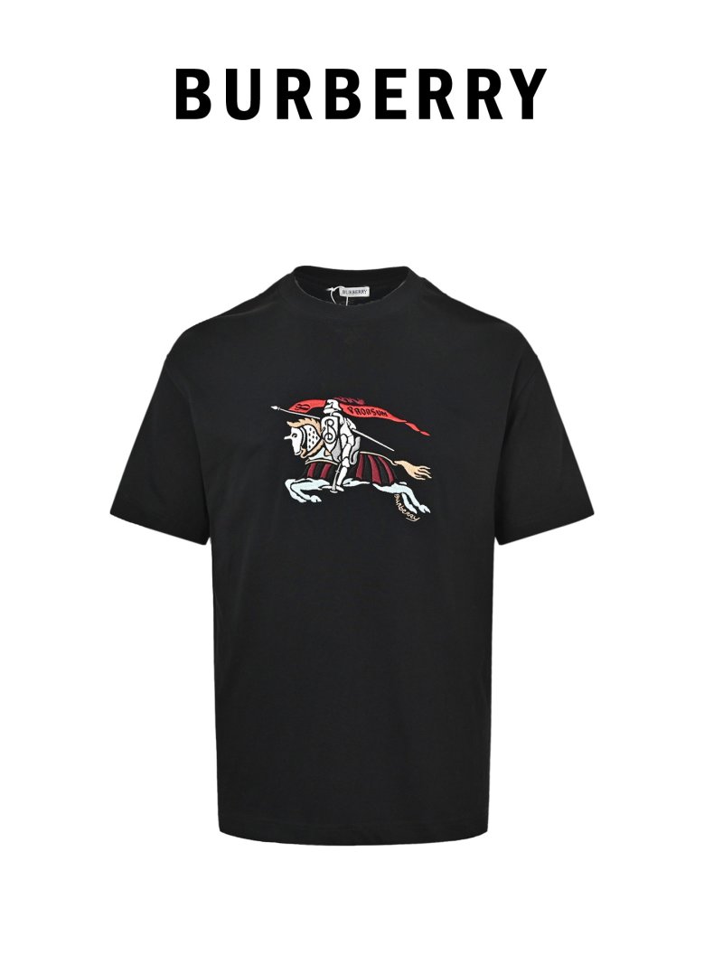 Burberry Black Equestrian Knight Graphic T-Shirt view