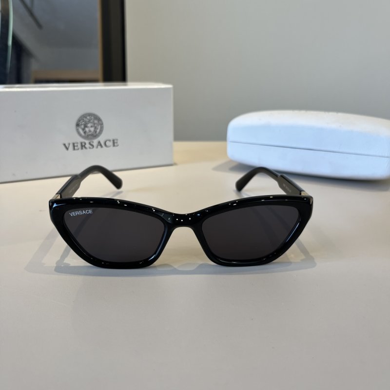 Versace Black Cat-Eye Optical Sunglasses with Blue Light Protection view