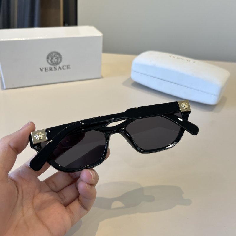 Versace Black Cat-Eye Optical Sunglasses with Blue Light Protection view