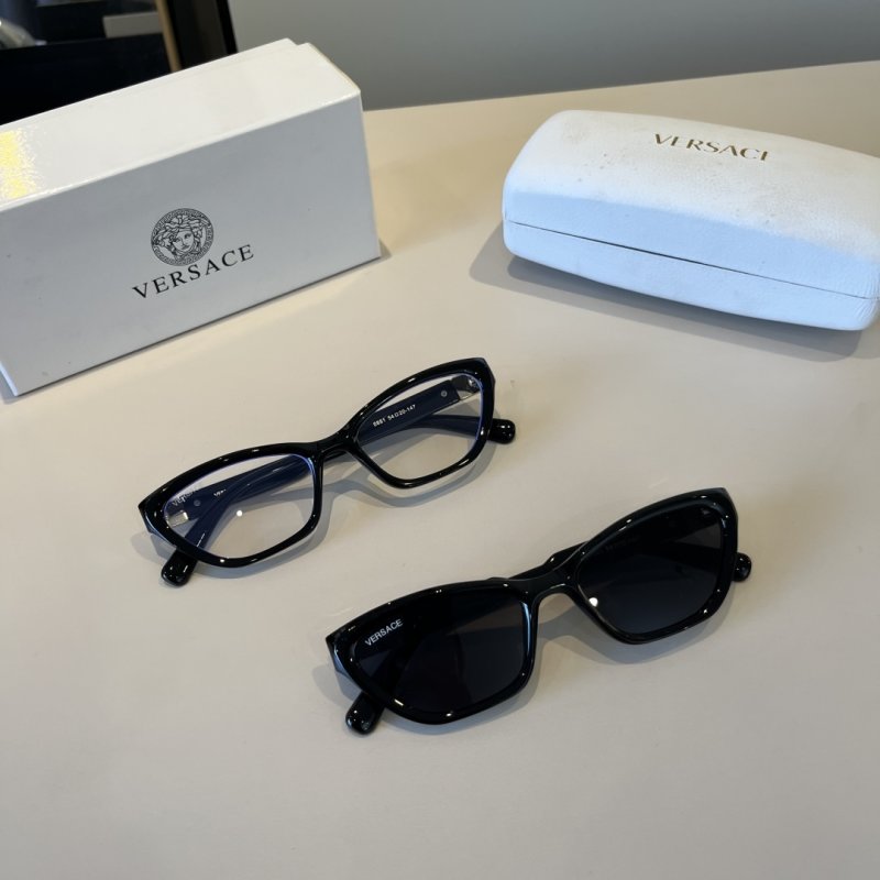 Versace Black Cat-Eye Optical Sunglasses with Blue Light Protection view