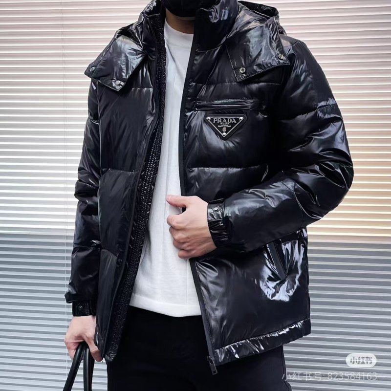 Prada Black Nylon Puffer Down Jacket