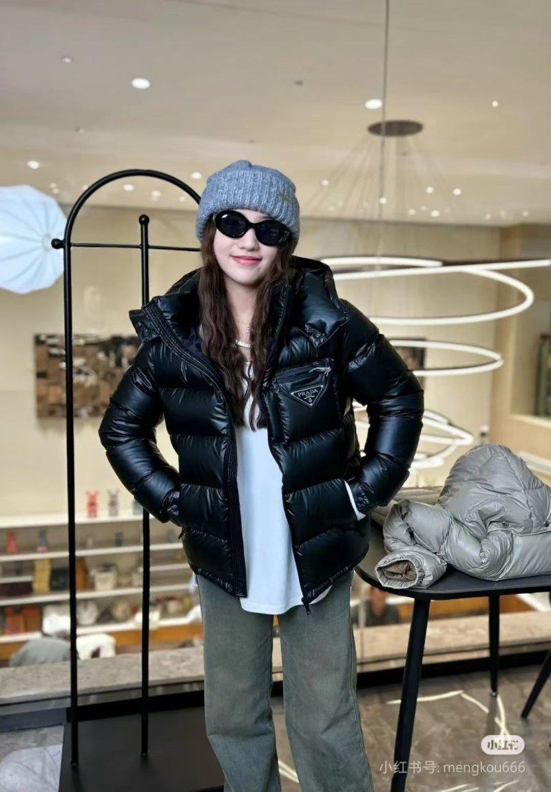 Prada Black Nylon Puffer Down Jacket view