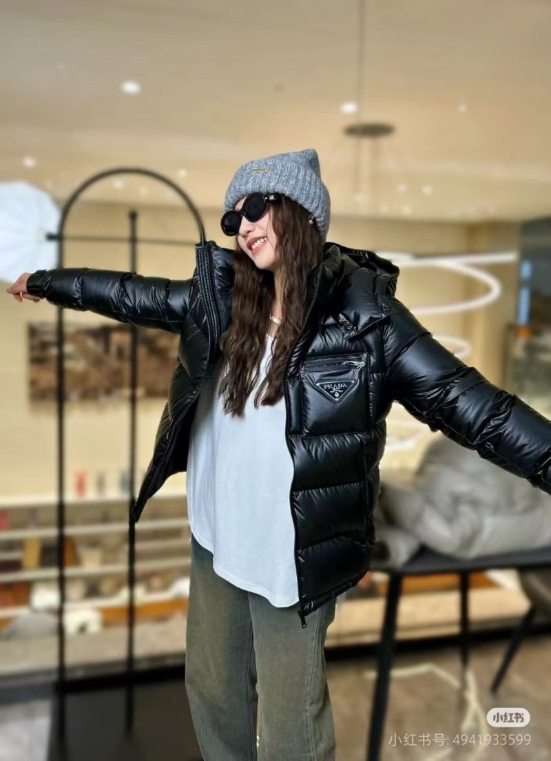 Prada Black Nylon Puffer Down Jacket view