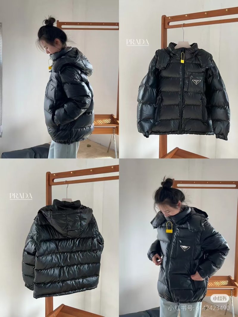 Prada Black Nylon Puffer Down Jacket view
