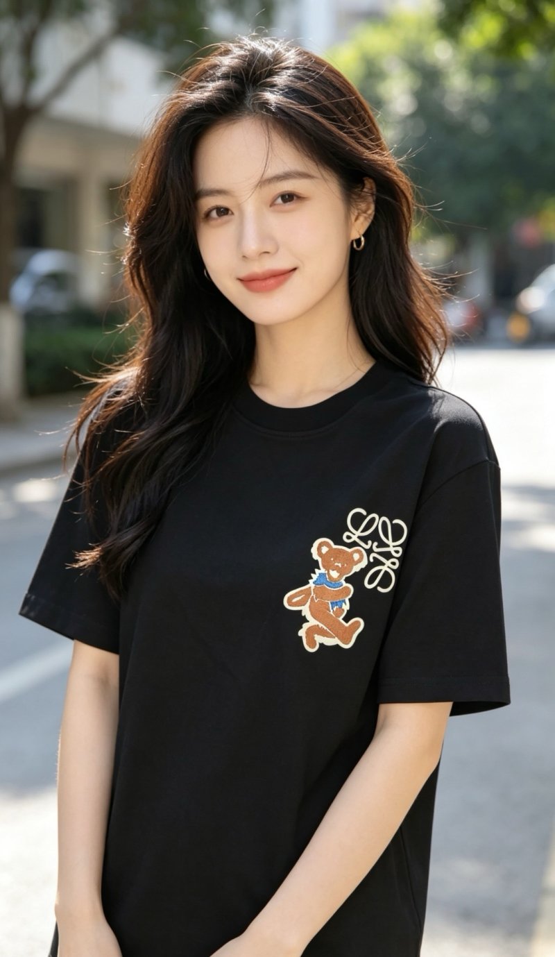 Black Bear Embroidered Short Sleeve T-Shirt view