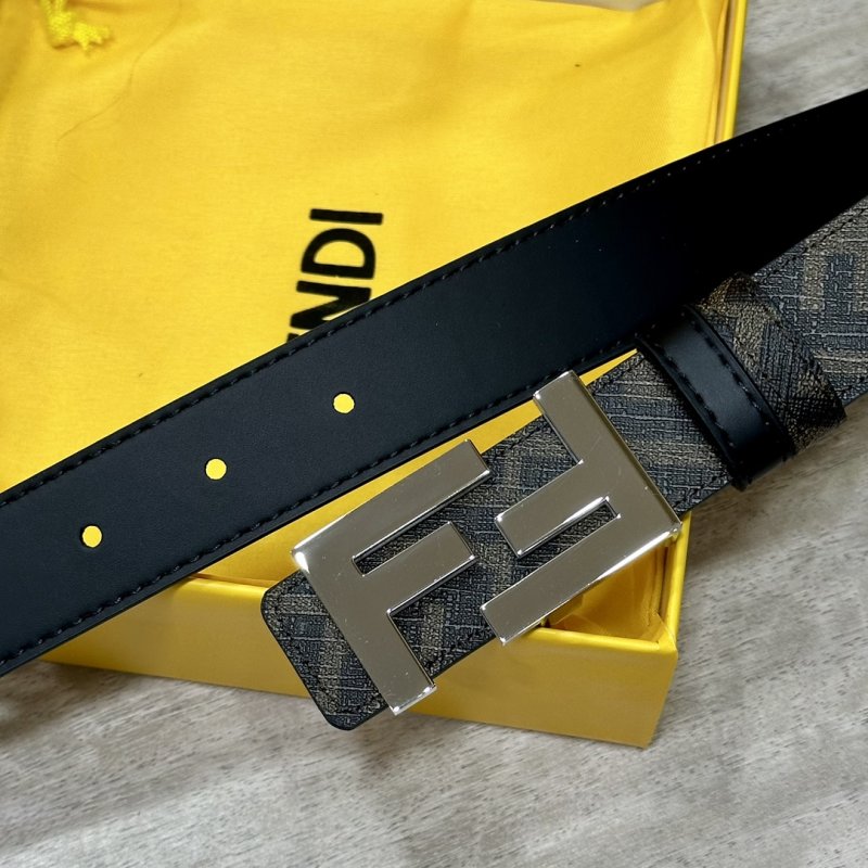 Fendi FF Logo Belt Black Zucca Canvas view