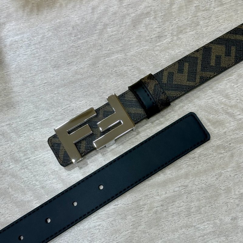 Fendi FF Logo Belt Black Zucca Canvas view