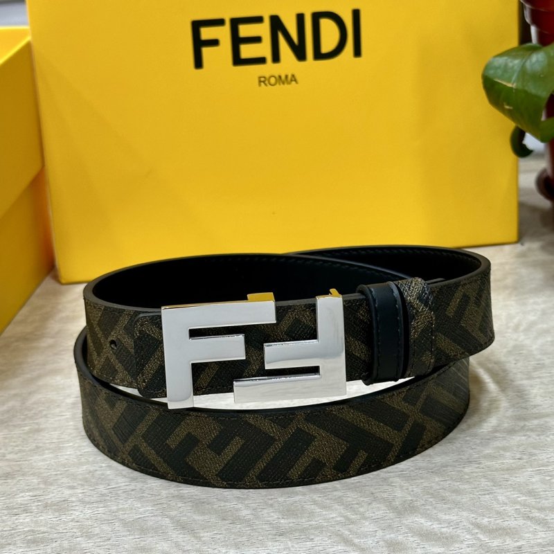 Fendi FF Logo Belt Black Zucca Canvas view