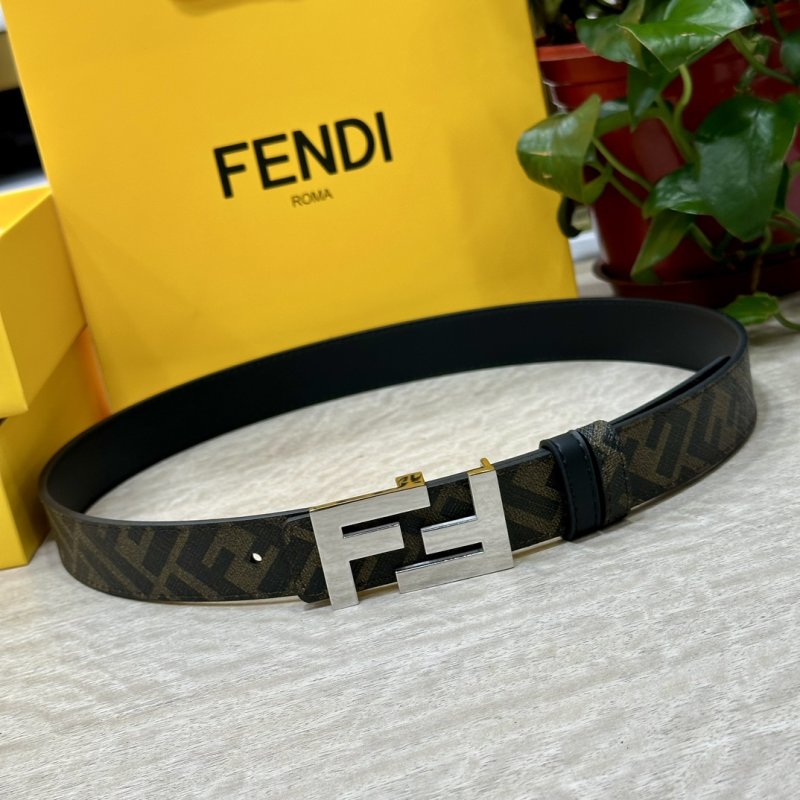 Fendi FF Logo Belt Black Zucca Canvas view