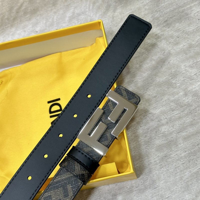 Fendi FF Logo Belt Black Zucca Canvas view
