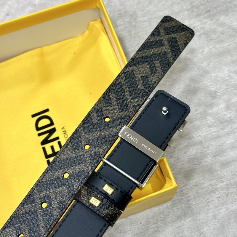 Fendi FF Logo Belt Black Zucca Canvas view