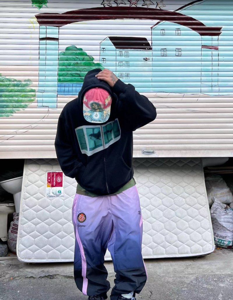 Essentials Fear of God Purple Black Gradient Track Pants view