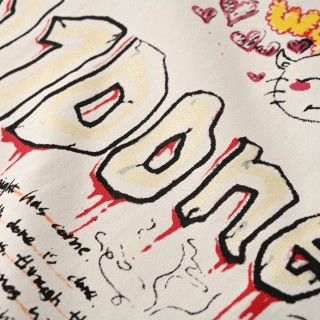 WE11DONE Graffiti Hand-Drawn Print White T-Shirt view 5