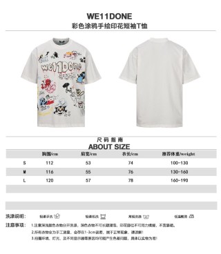 WE11DONE Graffiti Hand-Drawn Print White T-Shirt view 10