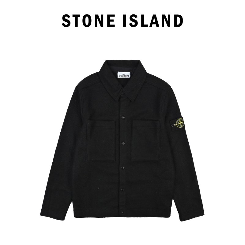 Stone Island Black Corduroy Overshirt Jacket