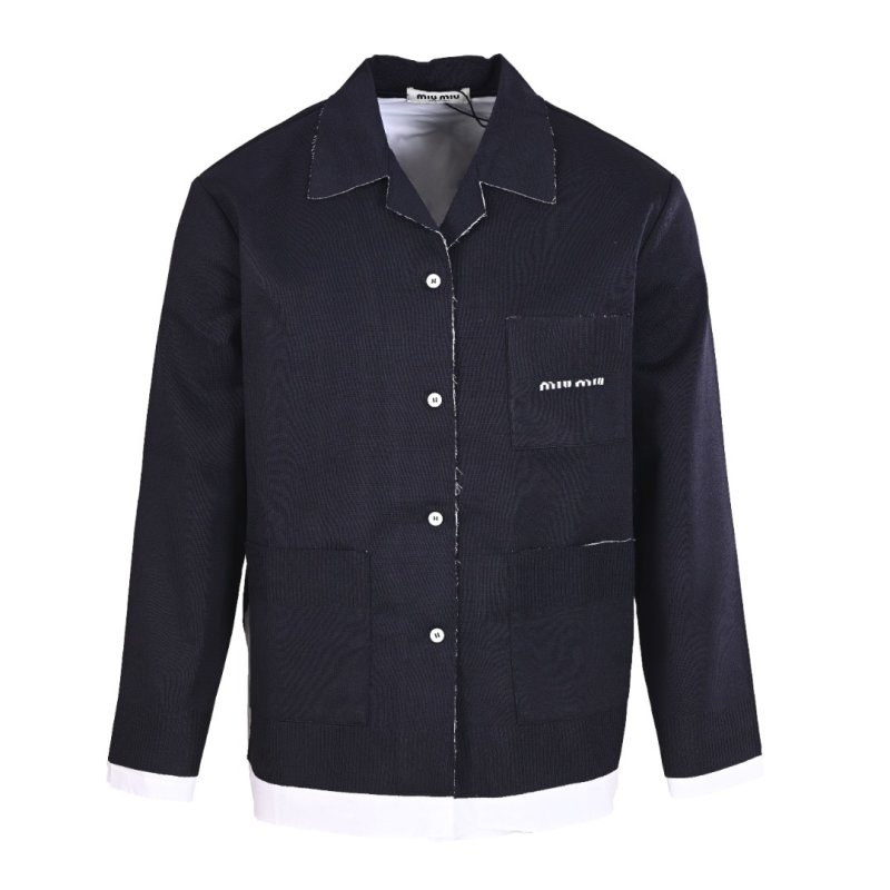 Miu Miu Black Wool Blend Button-Up Jacket view