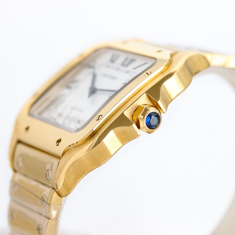 Cartier Santos Automatic Gold Steel Watch 47.5mm view