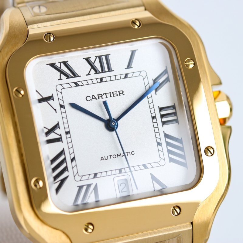 Cartier Santos Automatic Gold Steel Watch 47.5mm view