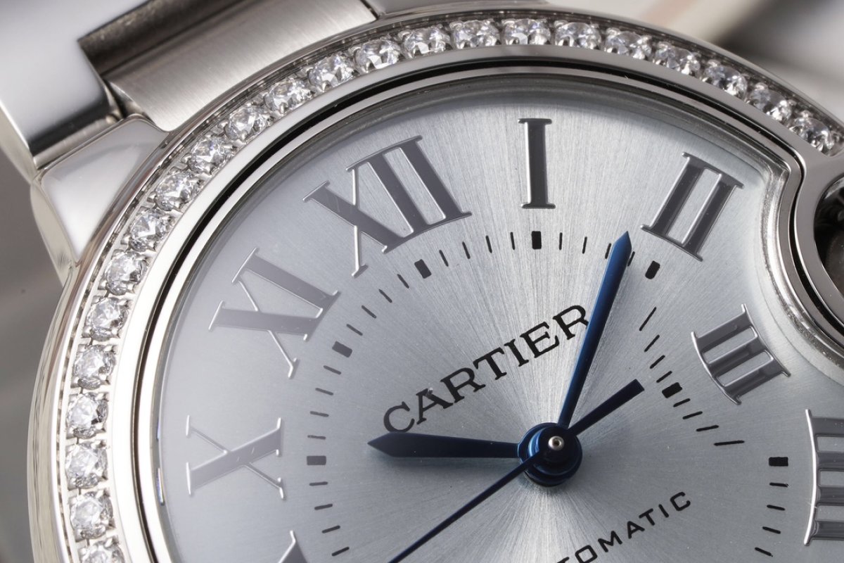 Cartier Ballon Bleu 33mm Diamond Bezel Steel Watch view