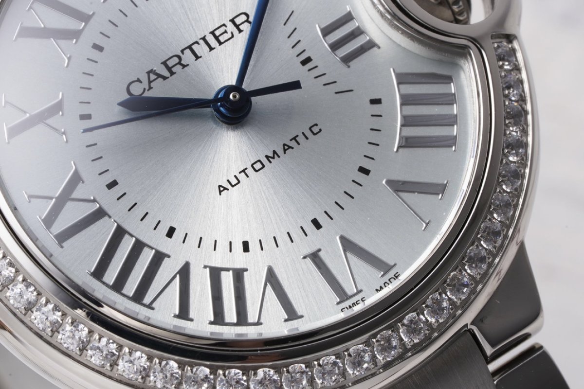 Cartier Ballon Bleu 33mm Diamond Bezel Steel Watch view