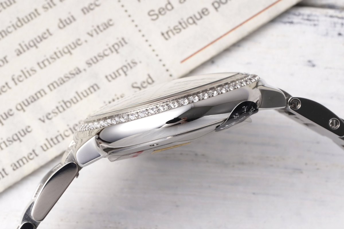 Cartier Ballon Bleu 33mm Diamond Bezel Steel Watch view
