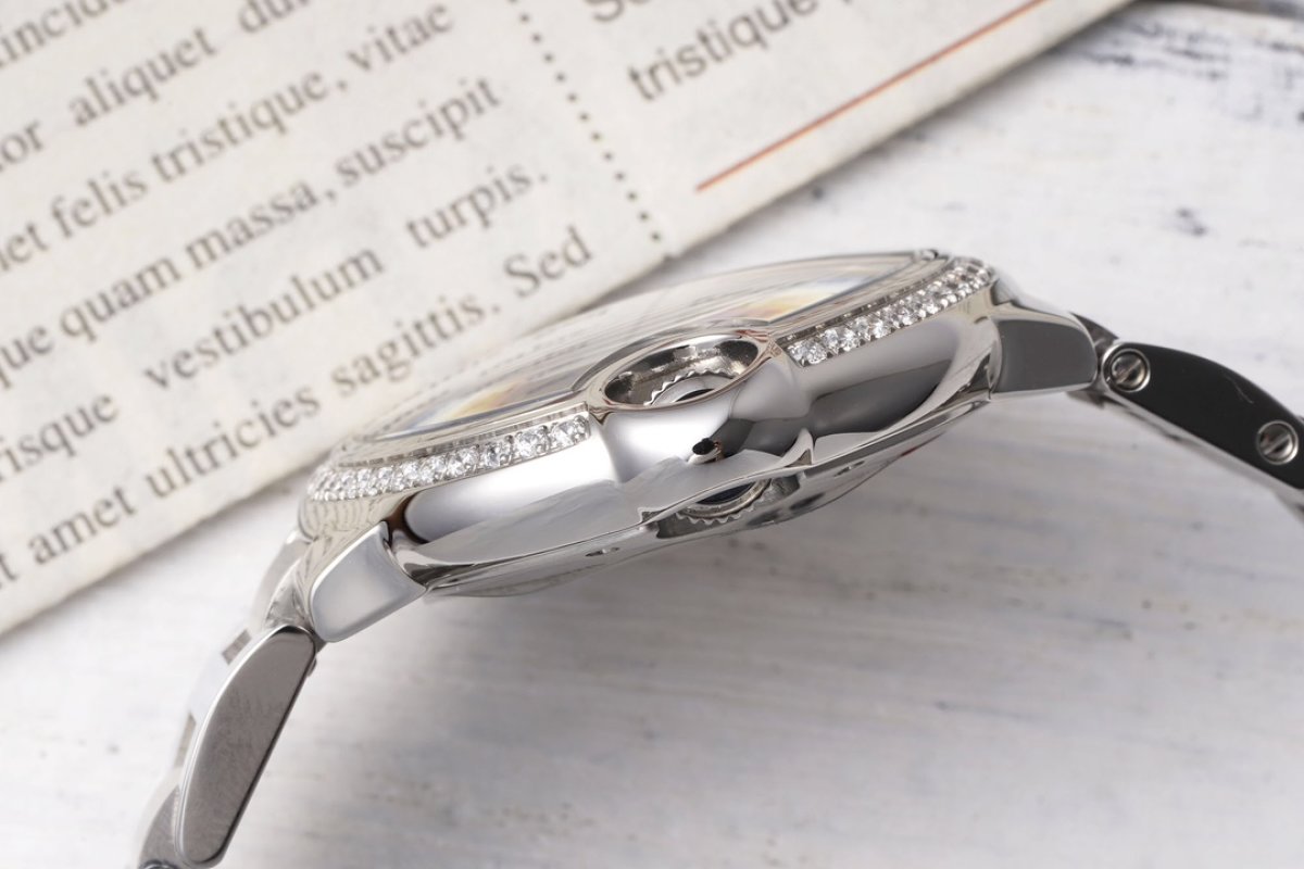 Cartier Ballon Bleu 33mm Diamond Bezel Steel Watch view