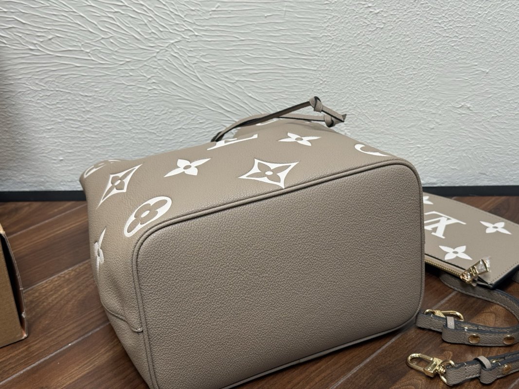 Louis Vuitton Neooe MM Monogram Embossed Bucket Bag Beige view