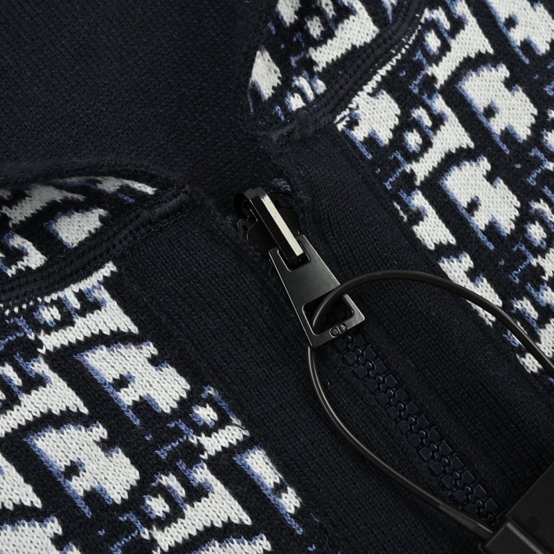 Dior Monogram Wool Blend Cardigan Jacket Black view