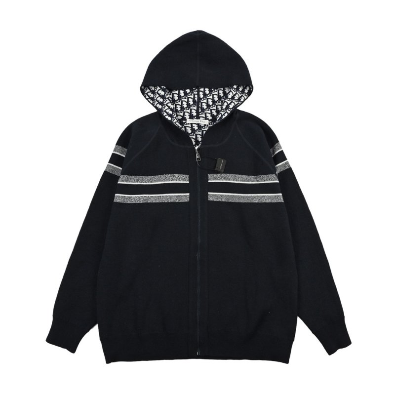 Dior Monogram Wool Blend Cardigan Jacket Black view