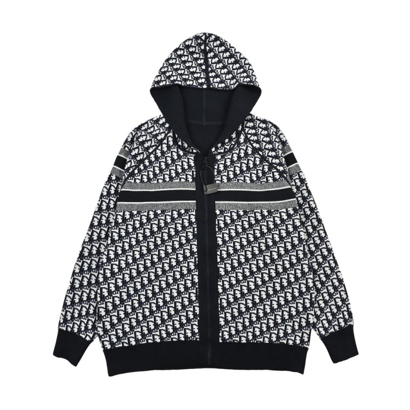 Dior Monogram Wool Blend Cardigan Jacket Black view