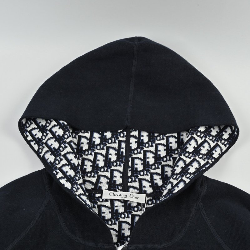 Dior Monogram Wool Blend Cardigan Jacket Black view