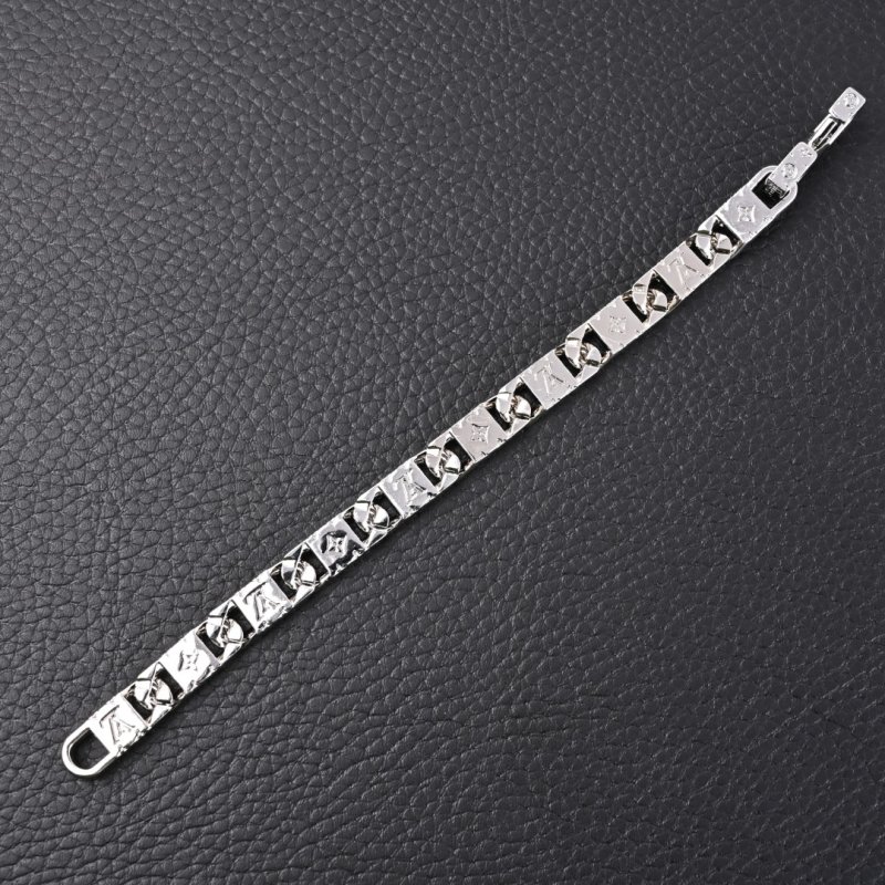 Louis Vuitton LV Monogram Silver Cuban Link Bracelet view