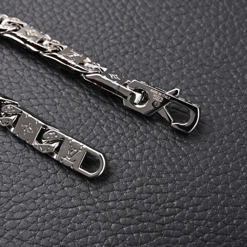 Louis Vuitton LV Monogram Silver Cuban Link Bracelet view