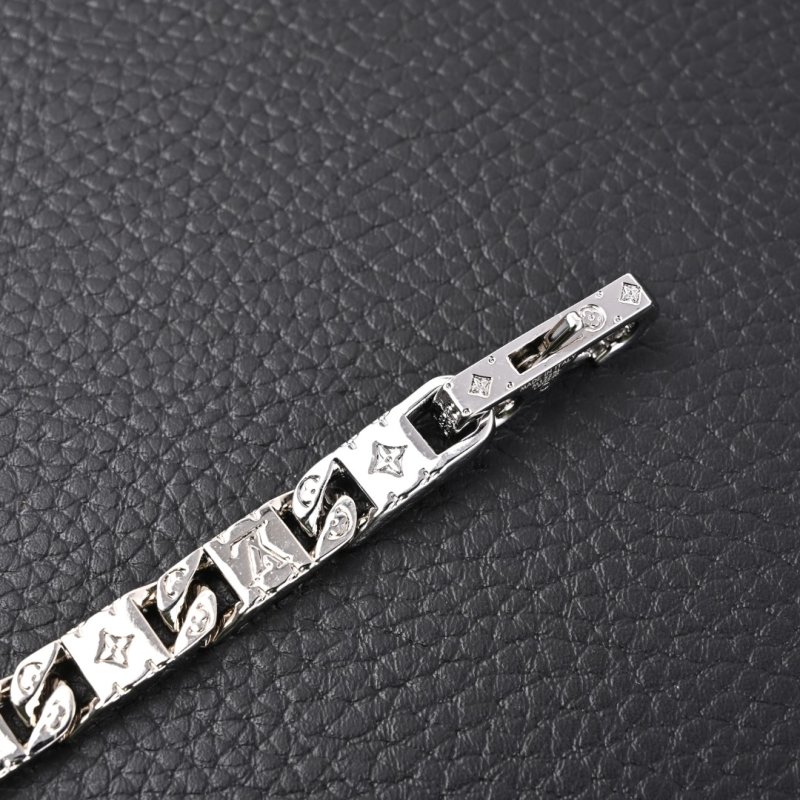 Louis Vuitton LV Monogram Silver Cuban Link Bracelet view