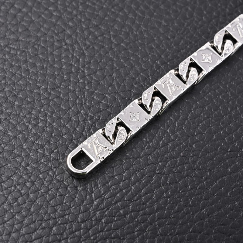 Louis Vuitton LV Monogram Silver Cuban Link Bracelet view