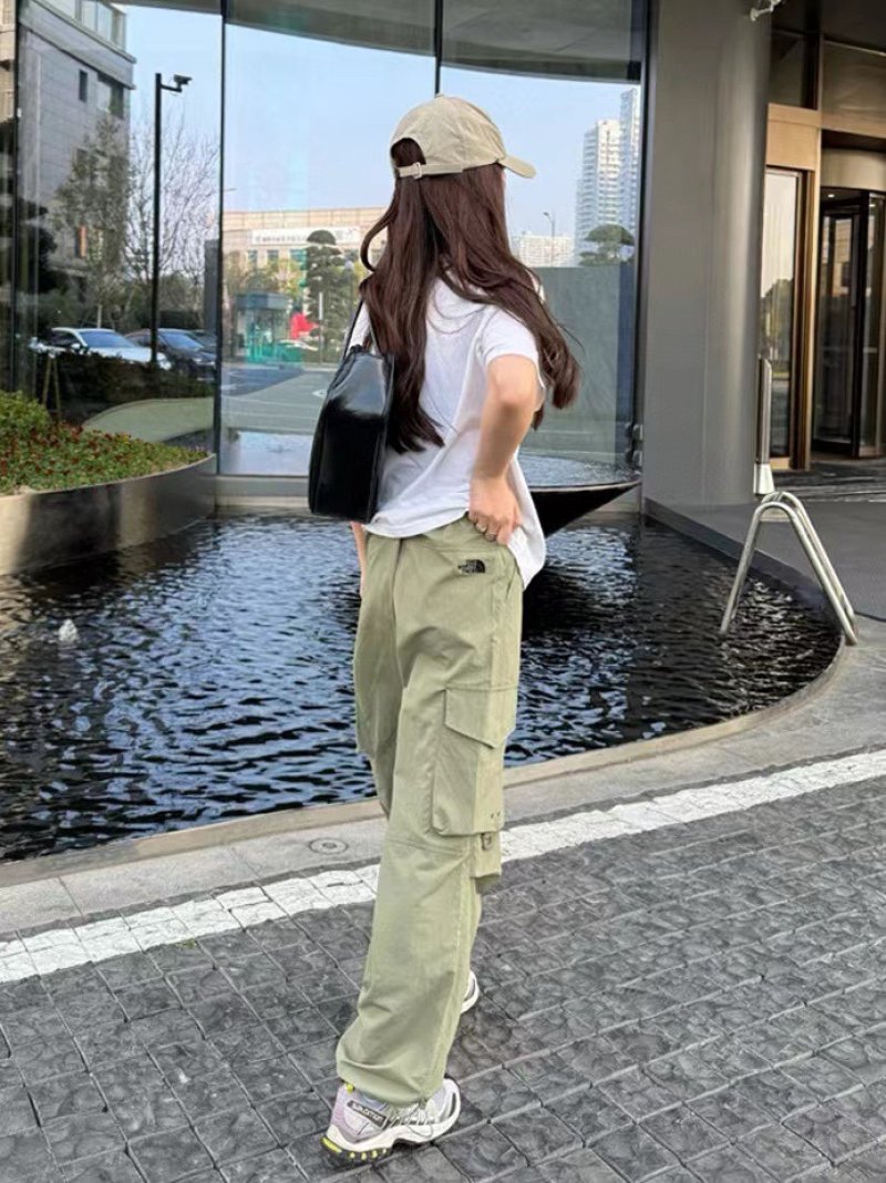 Sage Green Cargo Pants with Side Pockets view