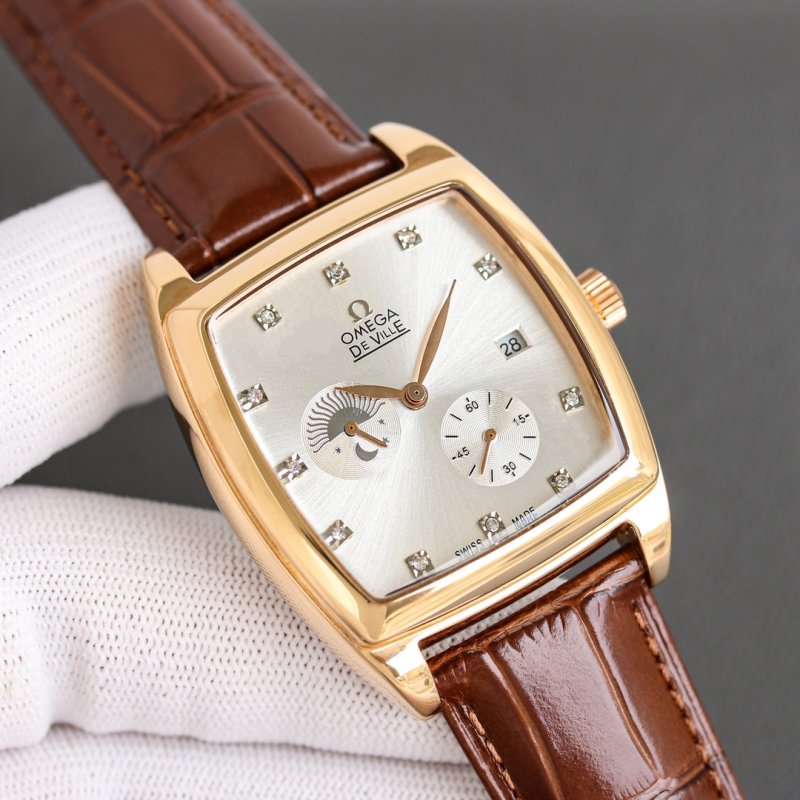 Omega De Ville Gold Diamond Chronograph Watch view