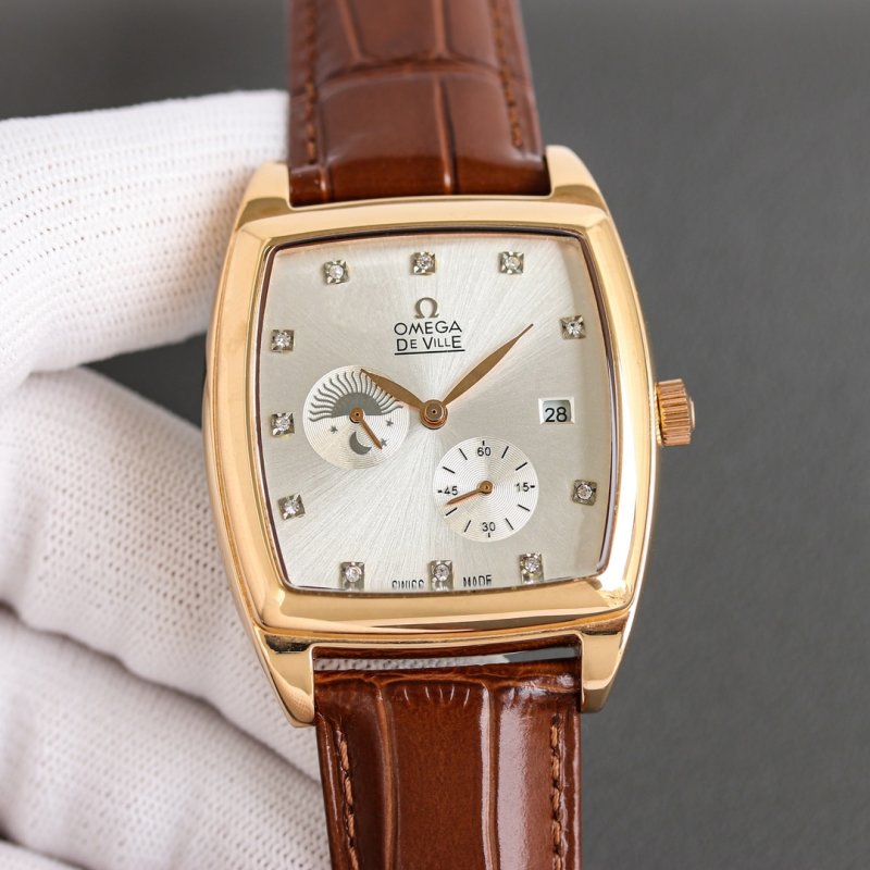 Omega De Ville Gold Diamond Chronograph Watch view