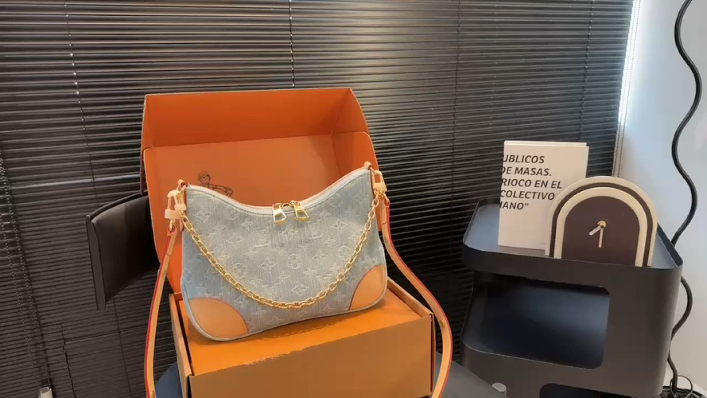 Louis Vuitton Monogram Canvas Shoulder Bag Grey Orange