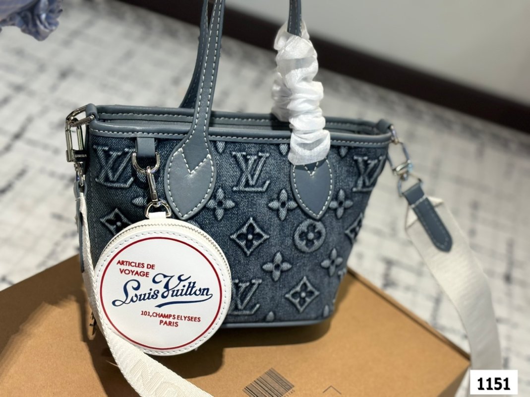 Louis Vuitton Mini Denim Monogram Tote Bag Black view