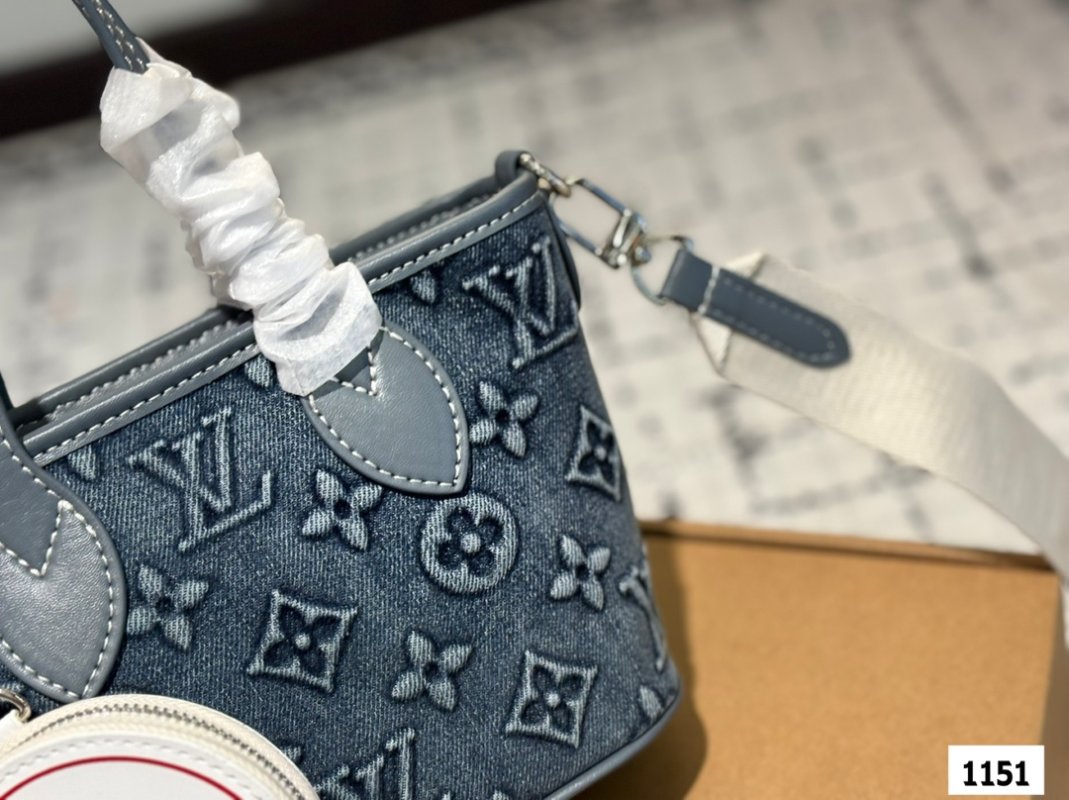 Louis Vuitton Mini Denim Monogram Tote Bag Black view