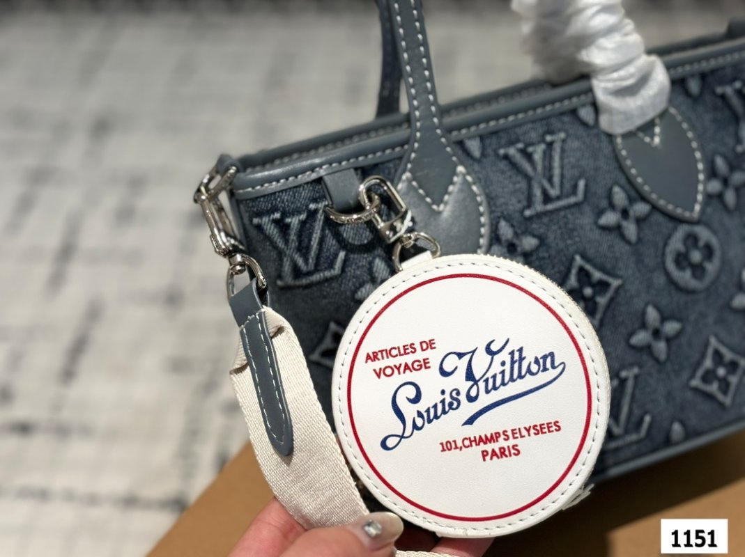 Louis Vuitton Mini Denim Monogram Tote Bag Black view