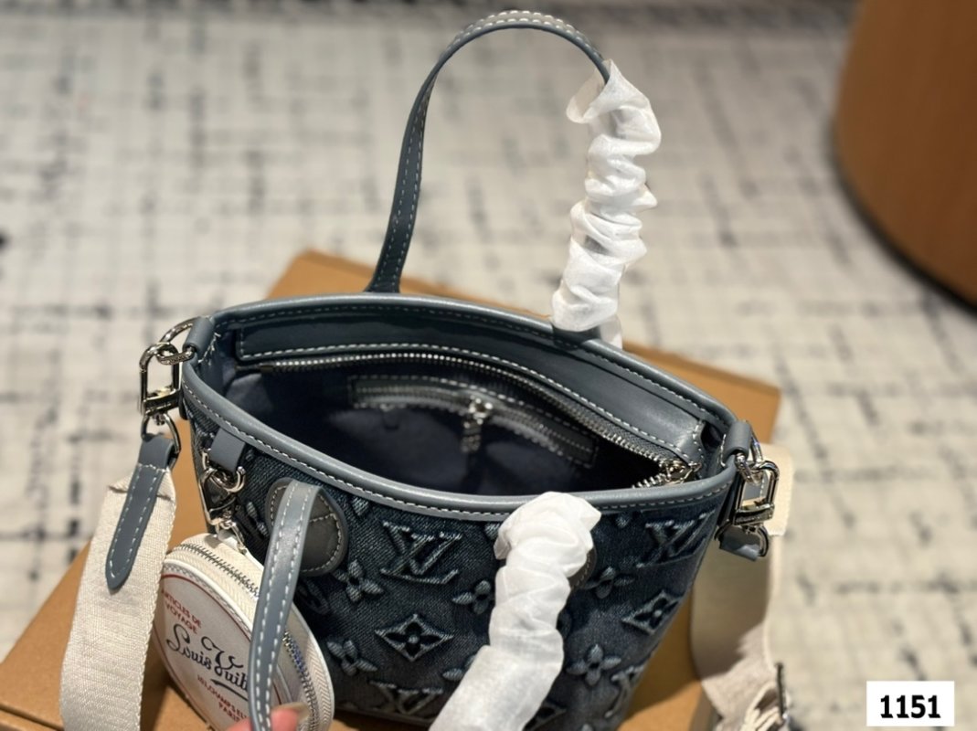 Louis Vuitton Mini Denim Monogram Tote Bag Black view