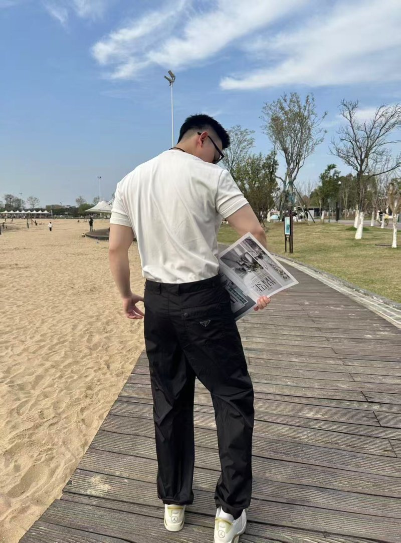 Prada Black Nylon Technical Pants view