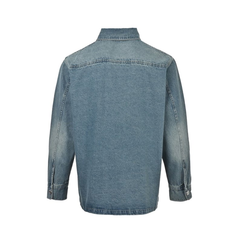 Ami Paris Denim Shirt Blue with Heart Logo view