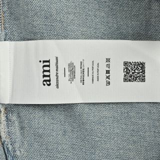 Ami Paris Heart Embroidered Denim Shirt Blue view 6
